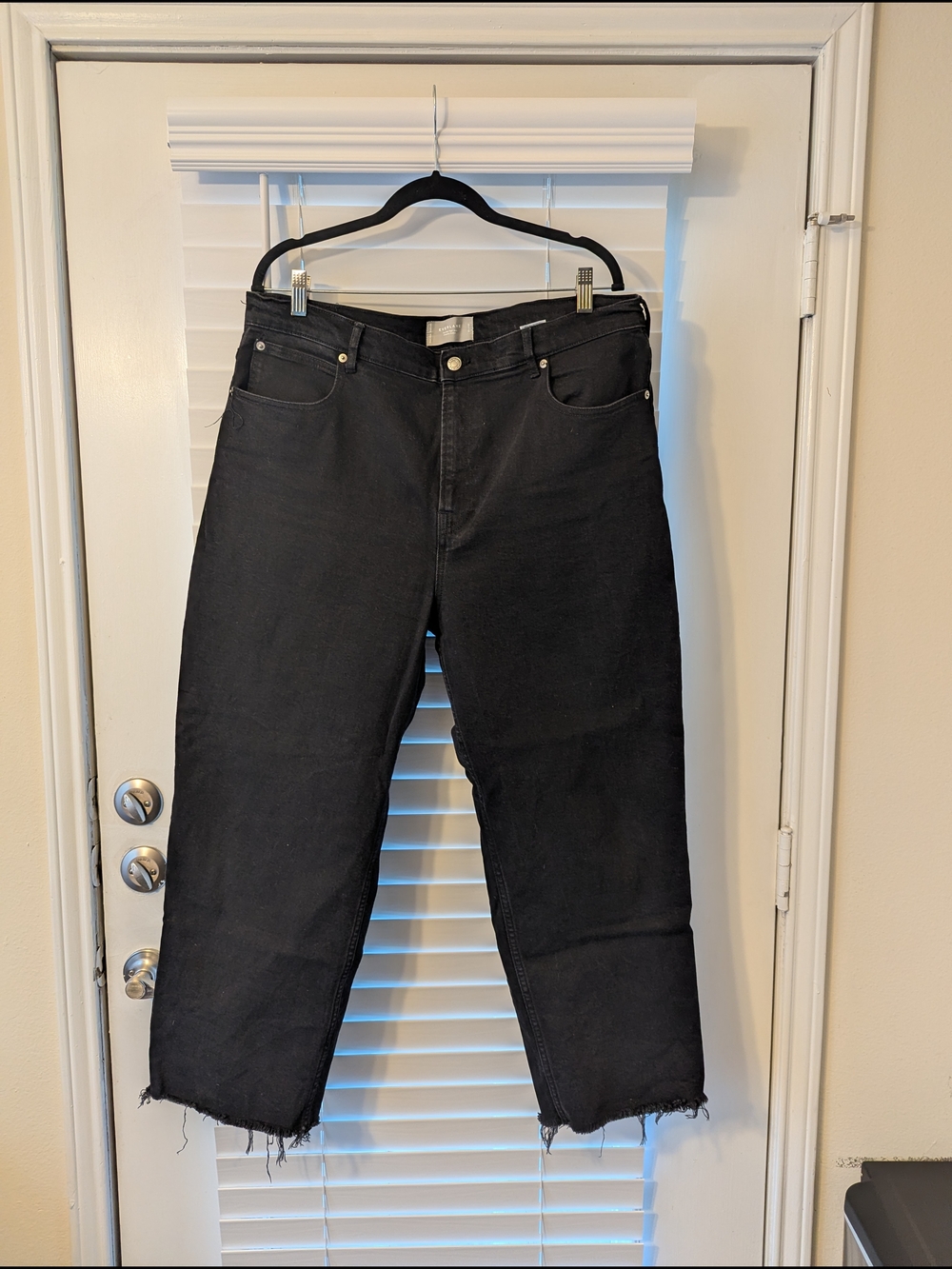 Everlane Black Way High Jean Cropped Raw-Hem Jeans